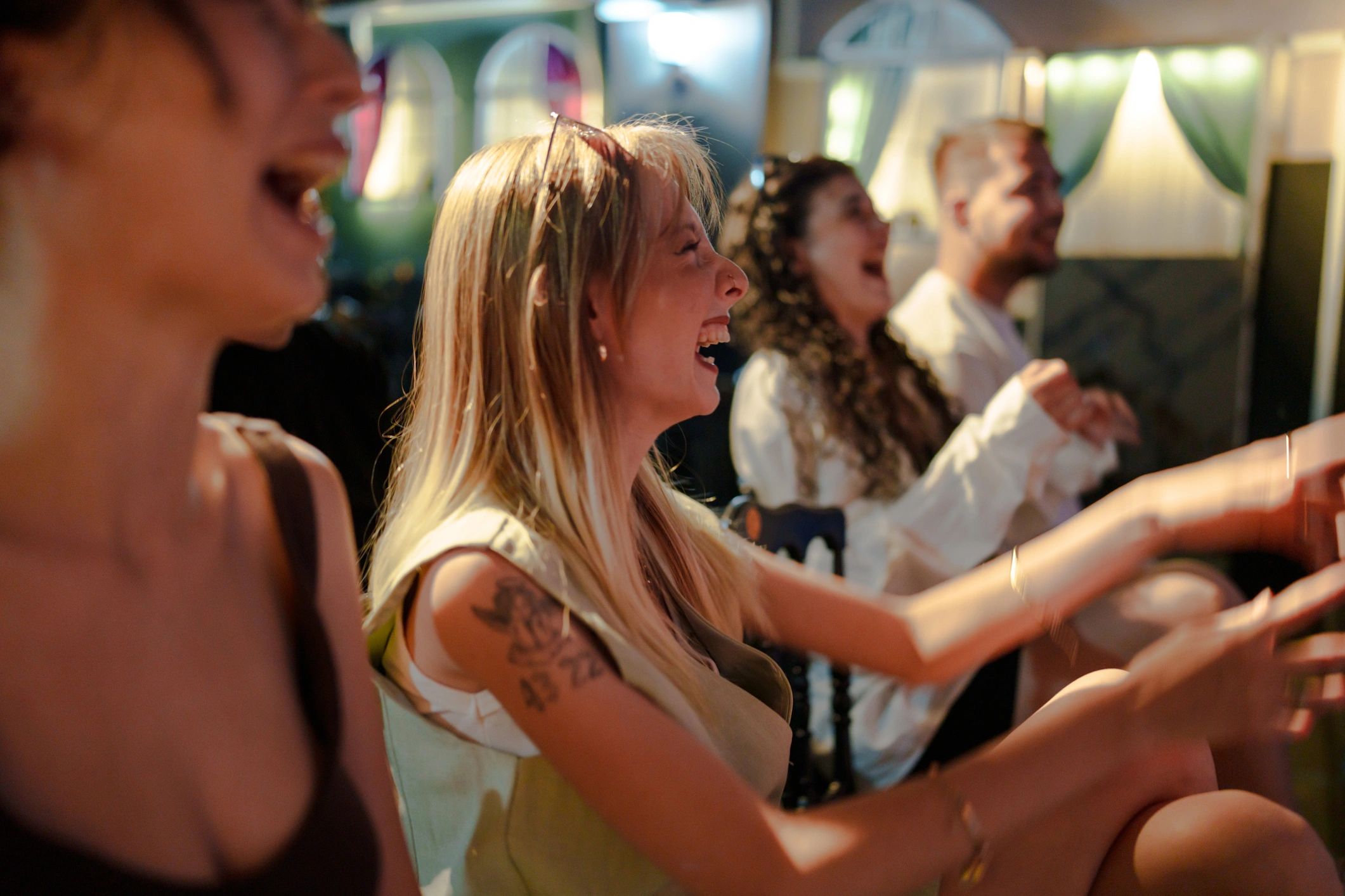 Front-row audience watching a live show
